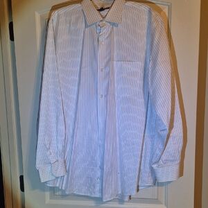 Banana Republic Blue and White Striped Dress Shirt